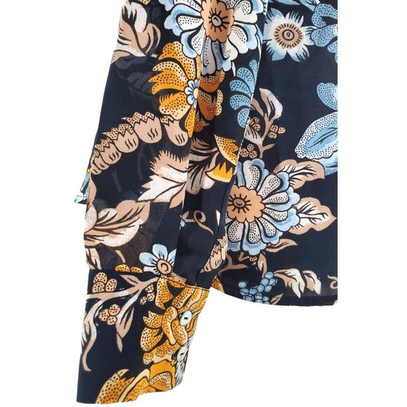 H&M Conscious 2 Shirt Women's Long Sleeve Floral Button-Up Lightweight Sheer Top - Picture 4 of 12